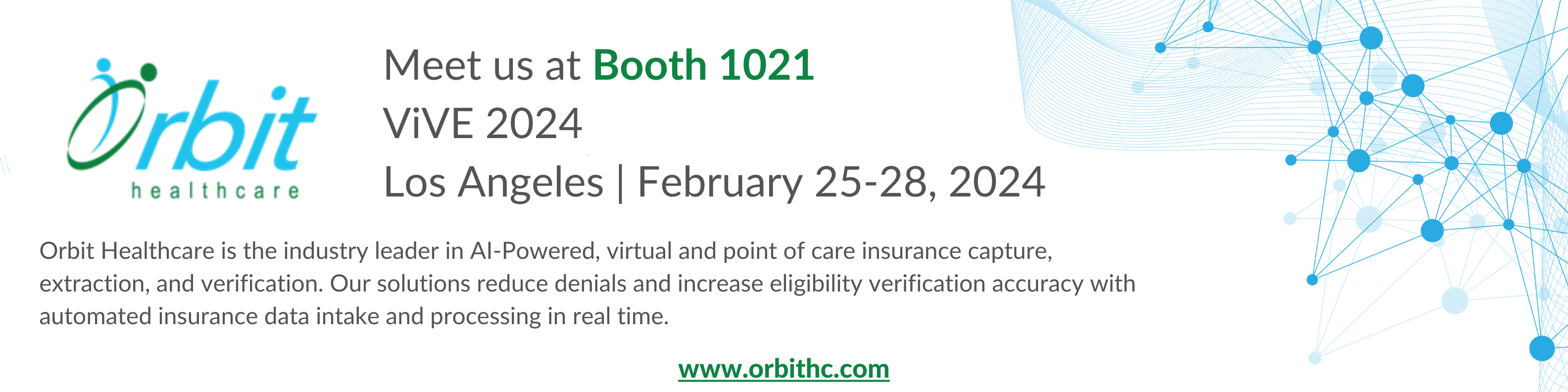 Orbit Healthcare at ViVE 2024 Booth 1021